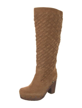UGG Intrecciato Weave Suede Lace-Up Boots