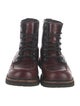 UGG Leather Fur Trim Lace-Up Boots