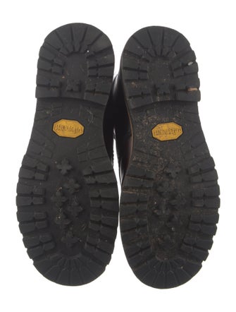 UGG Leather Fur Trim Lace-Up Boots