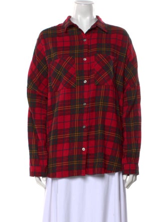 UGG Plaid Print Long Sleeve Button-Up Top