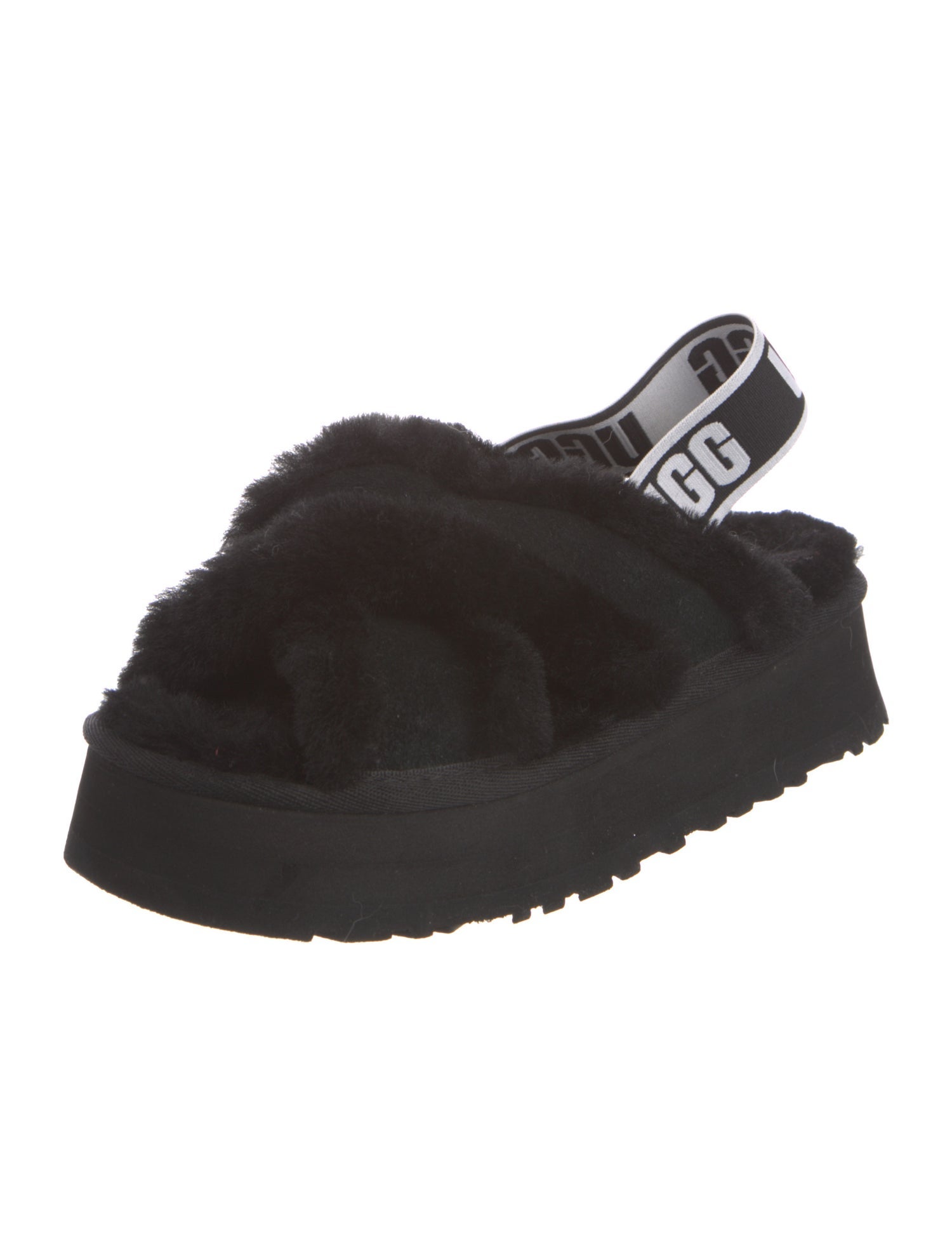 UGG Faux Fur Slingback Sandals