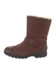 UGG Leather Colorblock Pattern Moto Boots