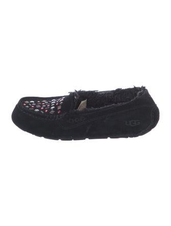 UGG Suede Crystal Embellishments Moccasins