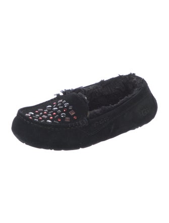UGG Suede Crystal Embellishments Moccasins
