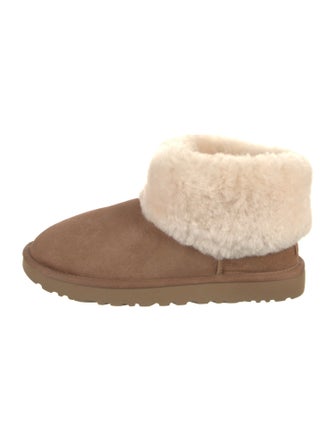 UGG Suede Fur Trim Boots