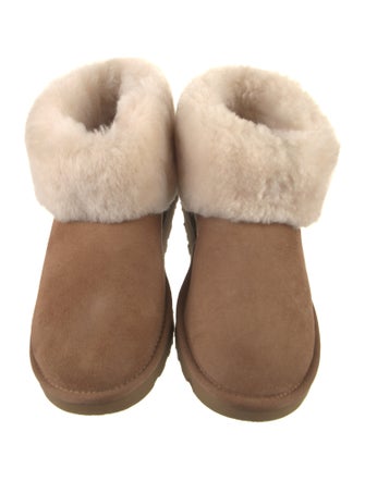 UGG Suede Fur Trim Boots
