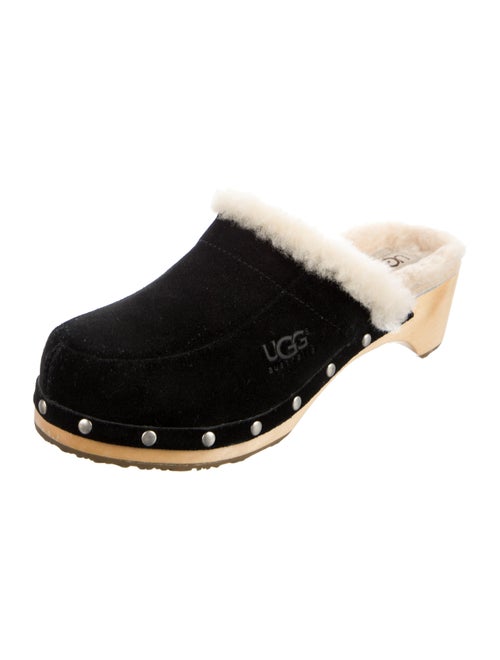 UGG Suede Fur Trim Mules