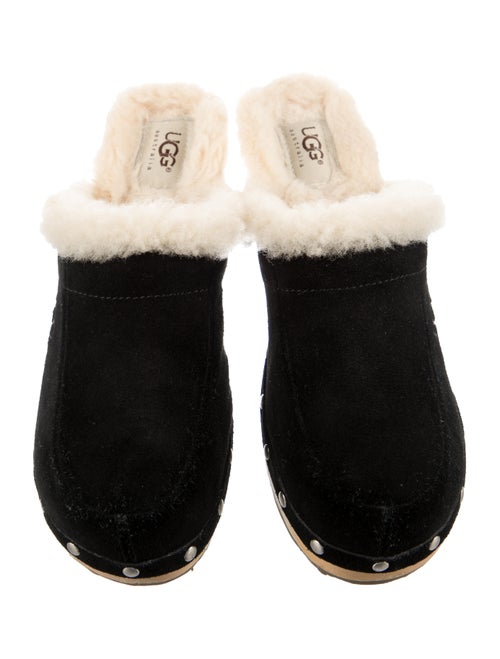 UGG Suede Fur Trim Mules