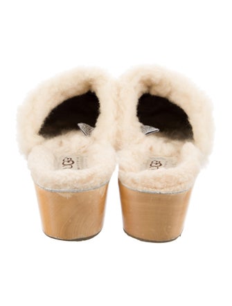 UGG Suede Fur Trim Mules