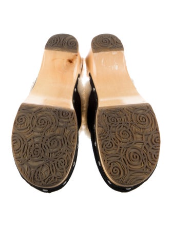 UGG Suede Fur Trim Mules