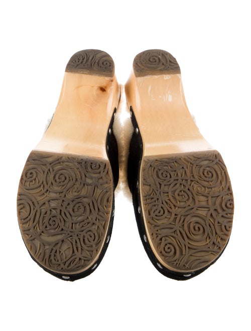 UGG Suede Fur Trim Mules
