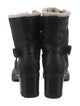 UGG Leather Fur Trim Combat Boots