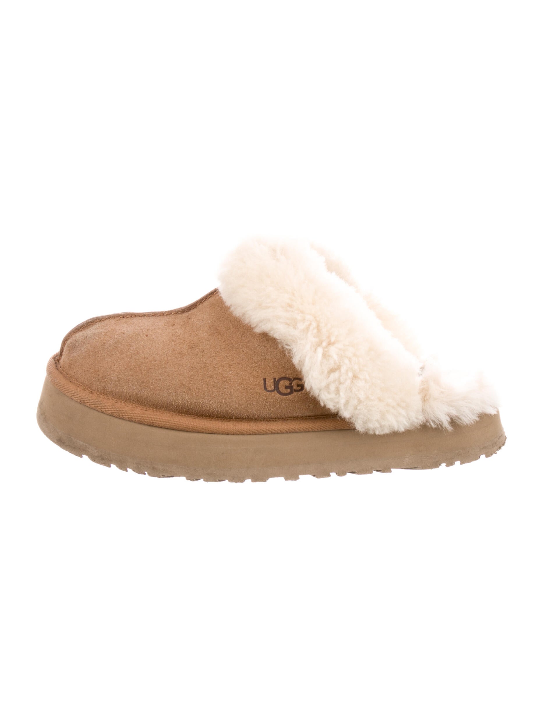 UGG Suede Fur Trim Mules