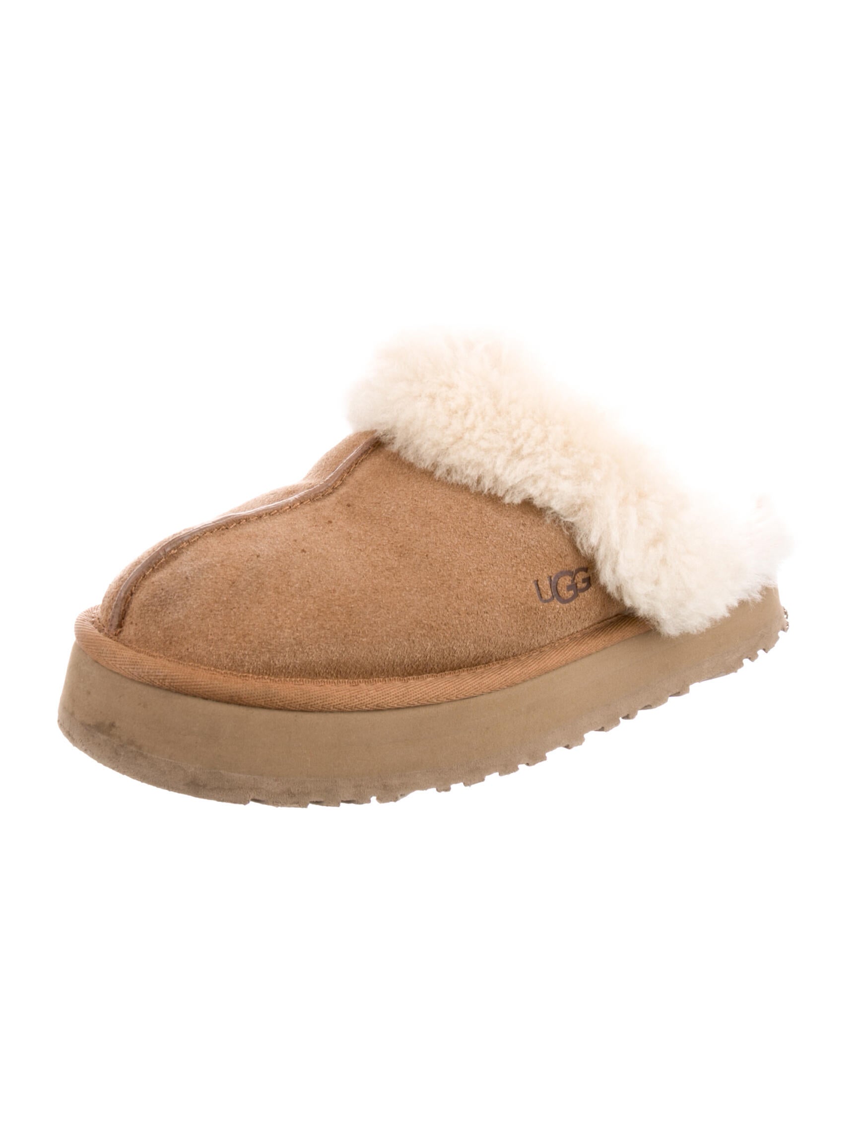 UGG Suede Fur Trim Mules