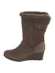 UGG Suede Fur Trim Boots