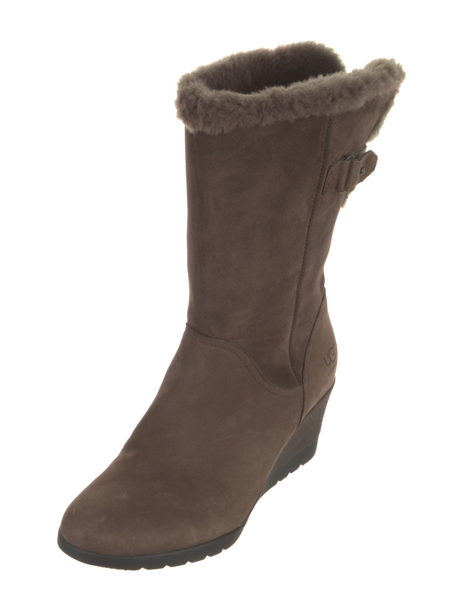 UGG Suede Fur Trim Boots