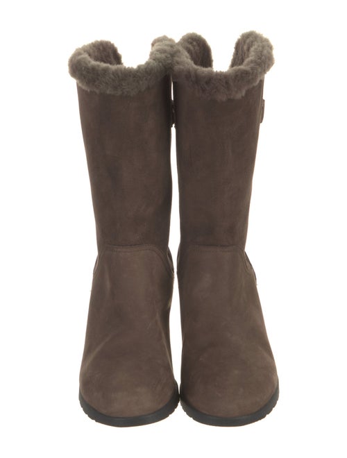 UGG Suede Fur Trim Boots