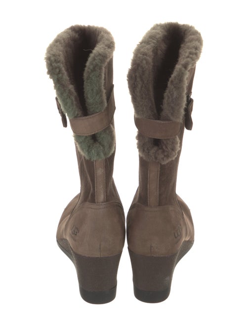UGG Suede Fur Trim Boots