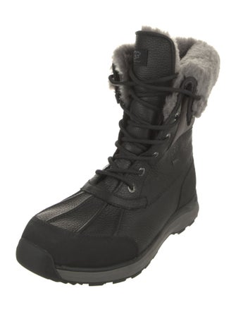 UGG Leather Fur Trim Snow Boots