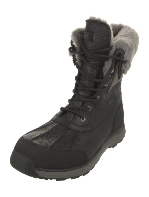 UGG Leather Fur Trim Snow Boots