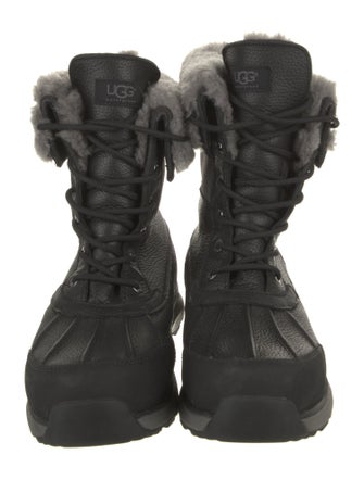 UGG Leather Fur Trim Snow Boots