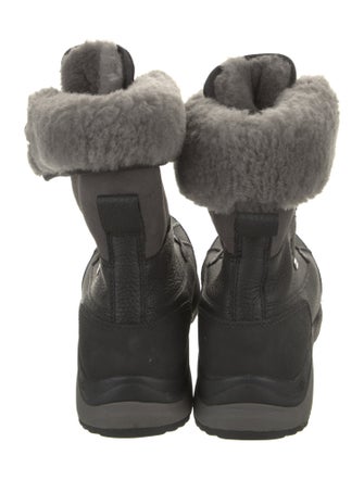UGG Leather Fur Trim Snow Boots