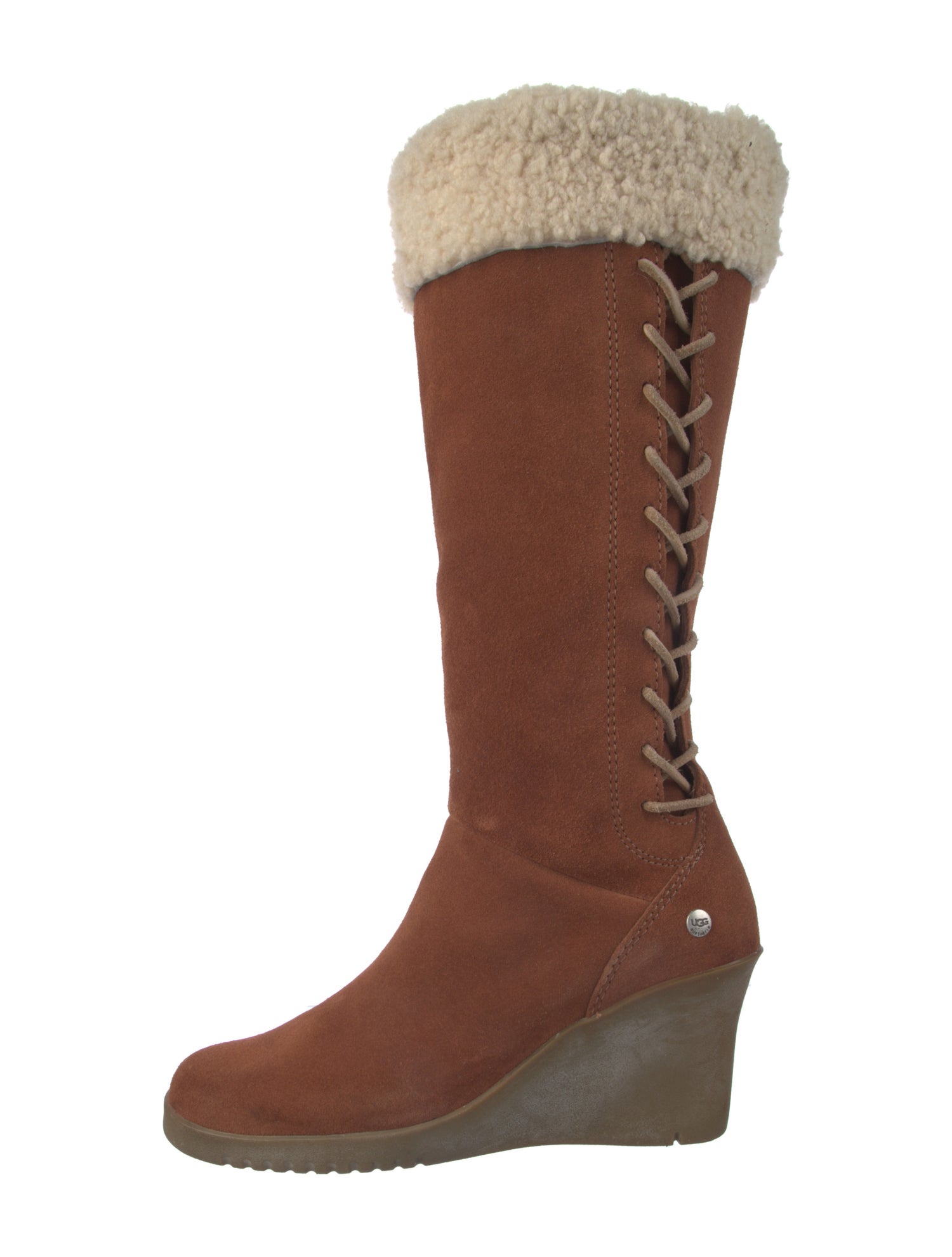 UGG Suede Fur Trim Boots