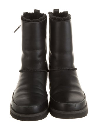 UGG Leather Faux Fur Trim Boots