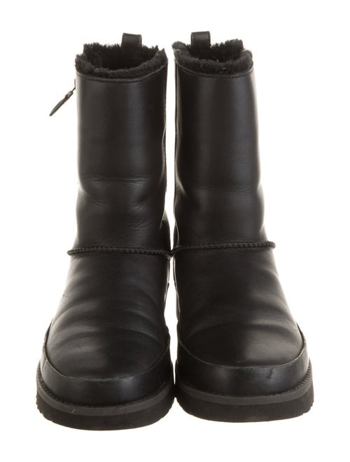 UGG Leather Faux Fur Trim Boots