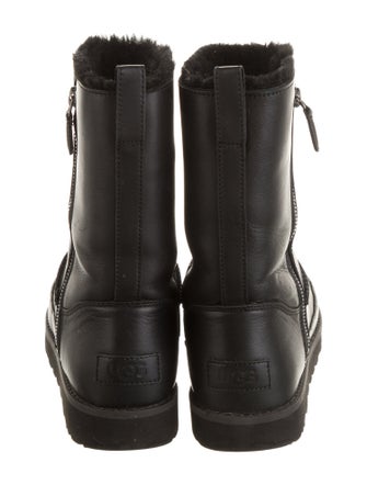 UGG Leather Faux Fur Trim Boots