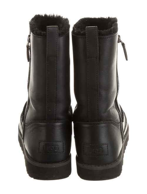 UGG Leather Faux Fur Trim Boots