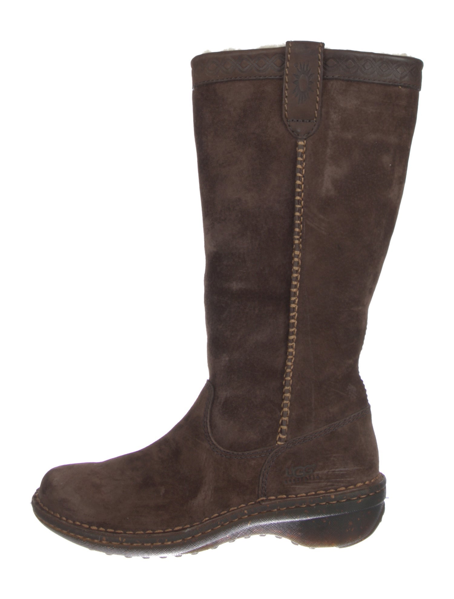 UGG Suede Whipstitch Trim Boots