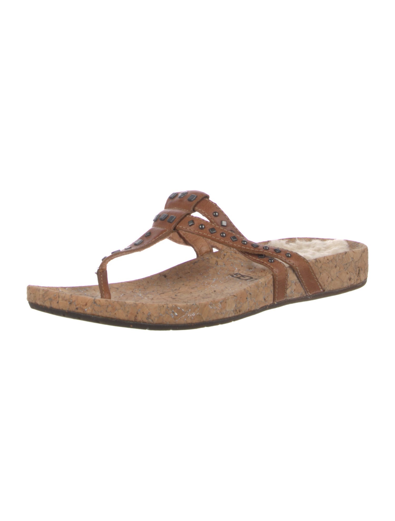 UGG Studded Accents T-Strap Sandals