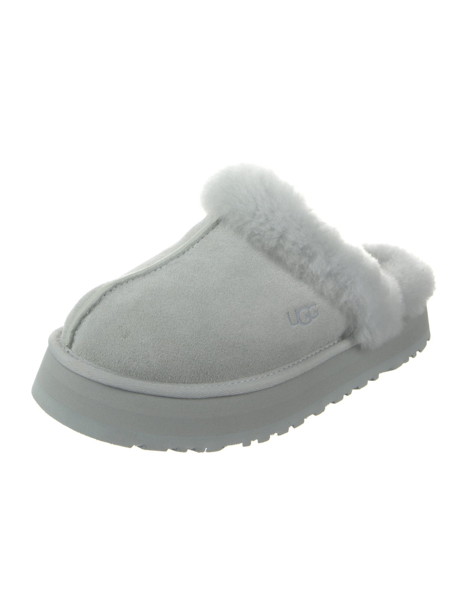 UGG Suede Fur Trim Slides