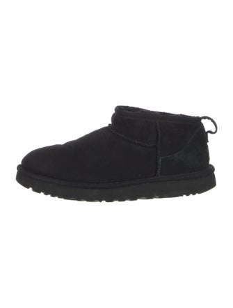 UGG Suede Fur Trim Lace-Up Boots