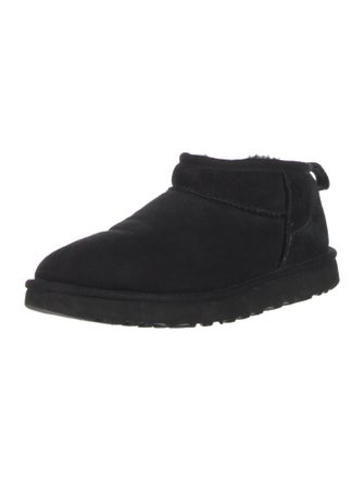 UGG Suede Fur Trim Lace-Up Boots