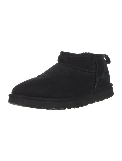 UGG Suede Fur Trim Lace-Up Boots