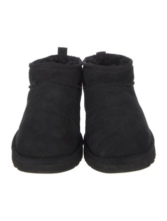 UGG Suede Fur Trim Lace-Up Boots