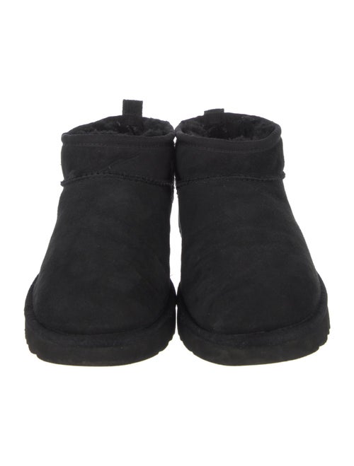 UGG Suede Fur Trim Lace-Up Boots