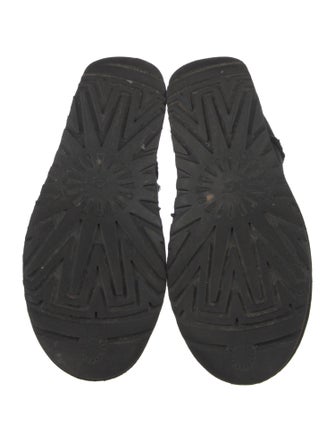 UGG Suede Fur Trim Lace-Up Boots