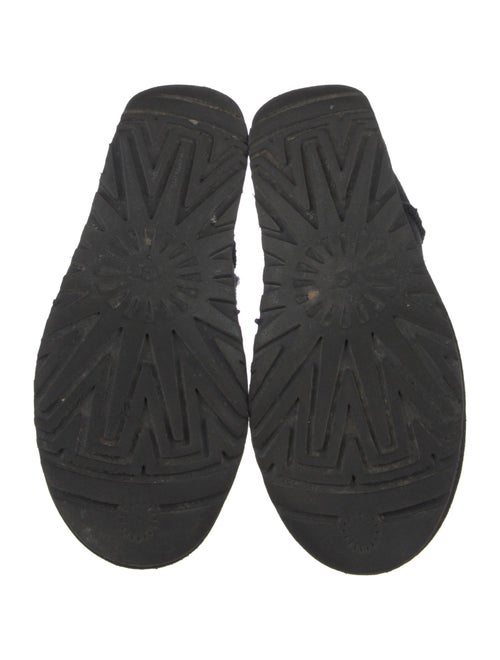 UGG Suede Fur Trim Lace-Up Boots