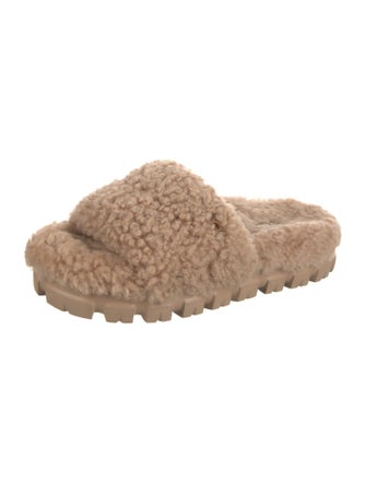 UGG Shearling Fur Trim Slides