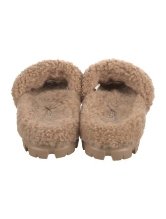 UGG Shearling Fur Trim Slides
