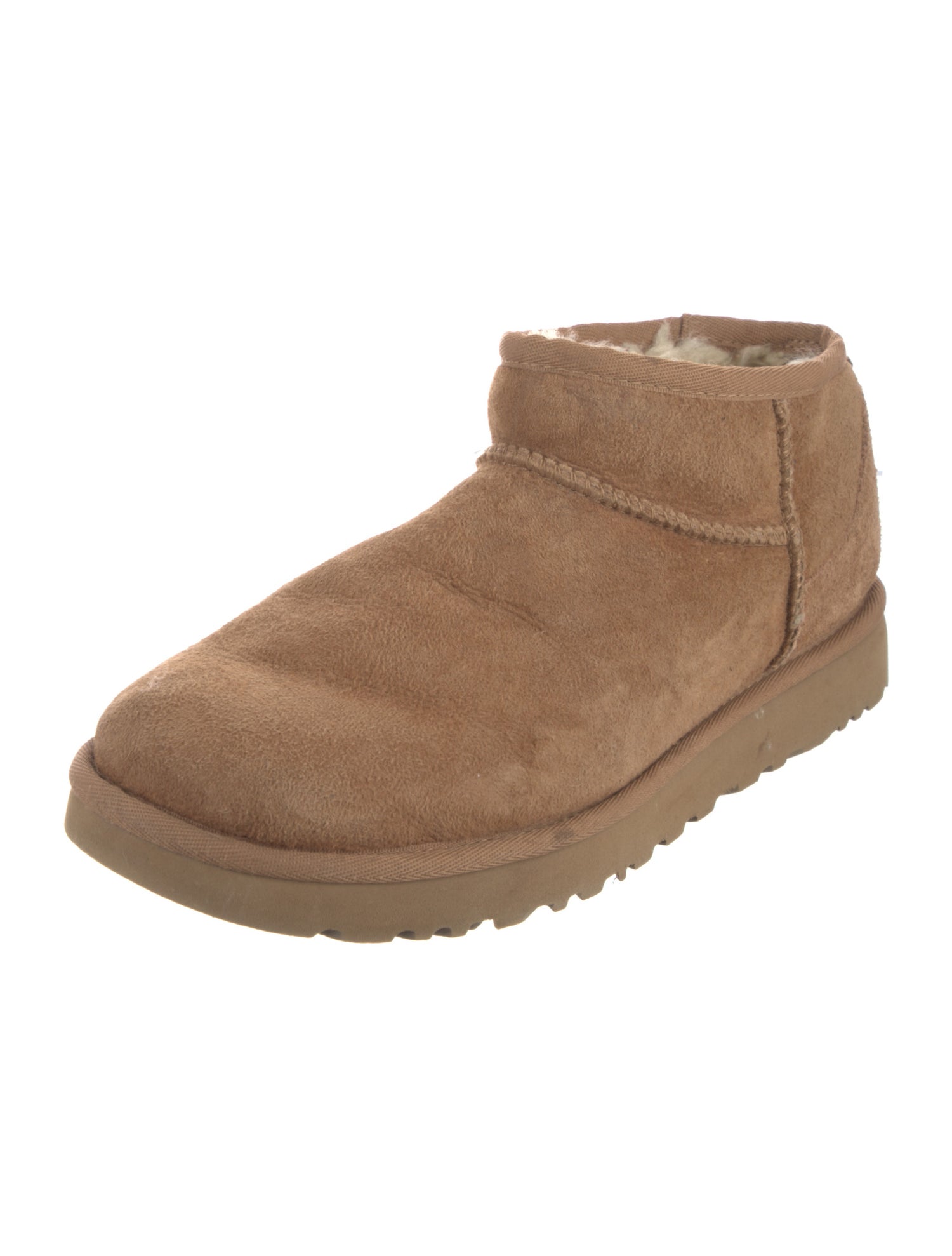 UGG Suede Fur Trim Snow Boots