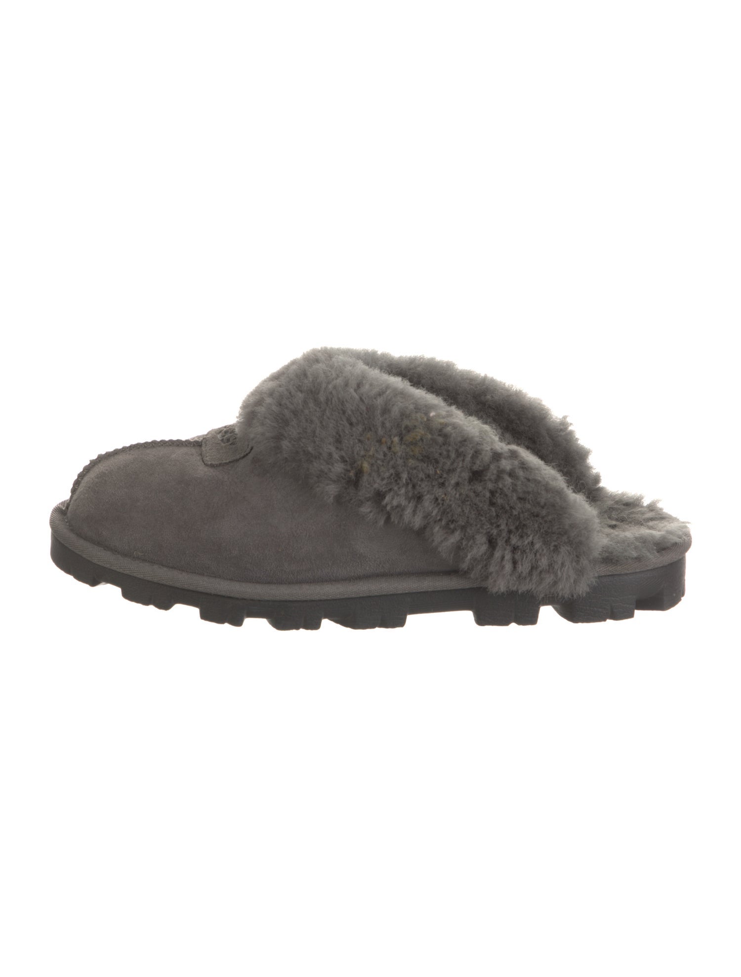 UGG Suede Fur Trim Mules