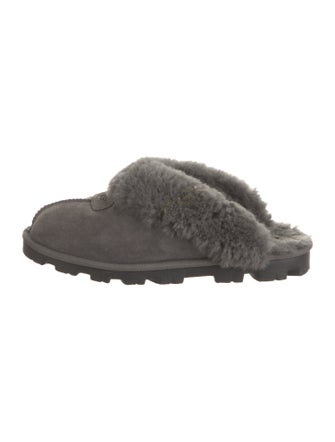 UGG Suede Fur Trim Mules