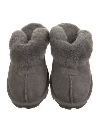 UGG Suede Fur Trim Mules