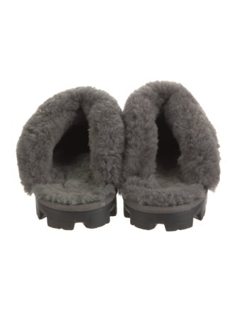 UGG Suede Fur Trim Mules