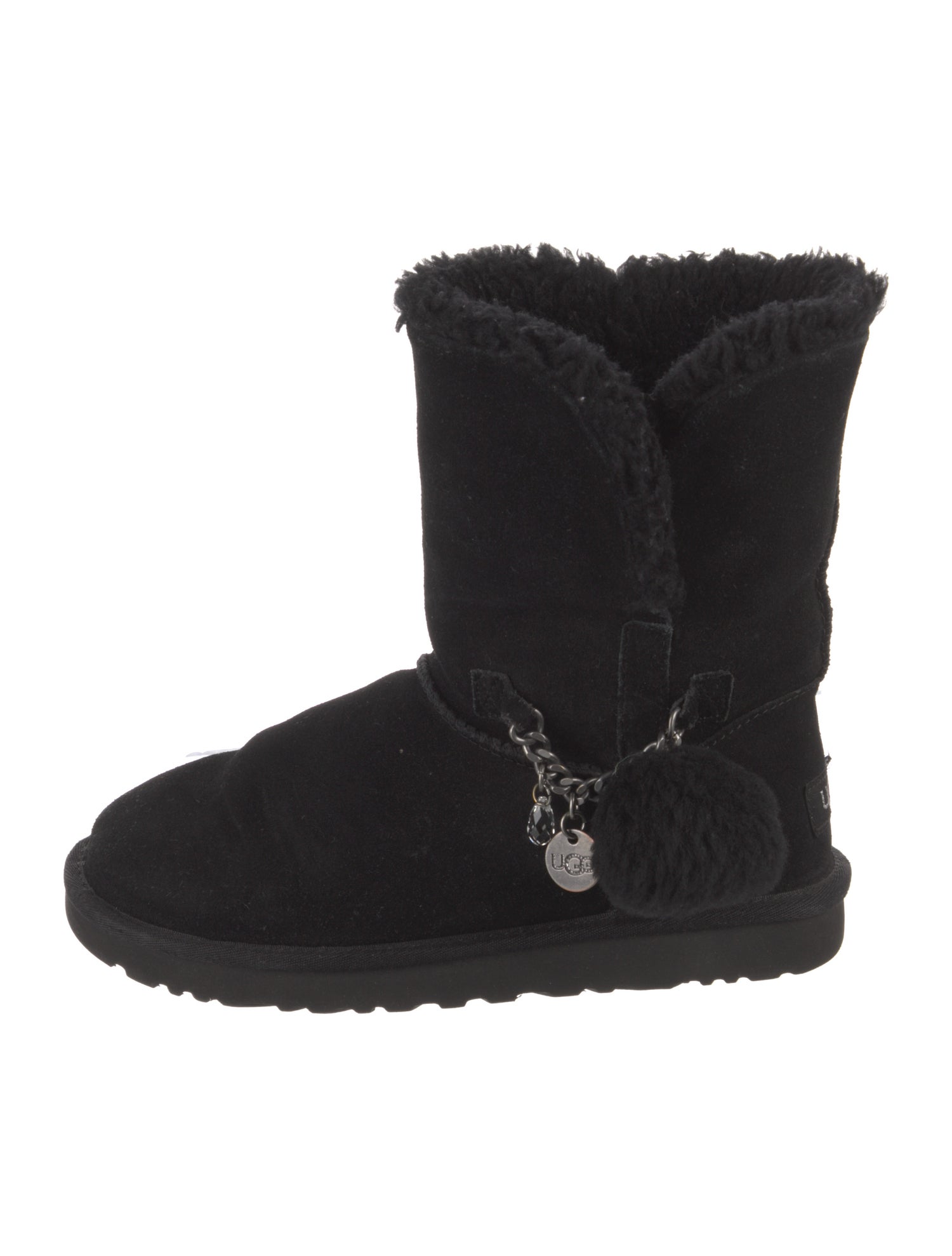 UGG Suede Fur Trim Boots