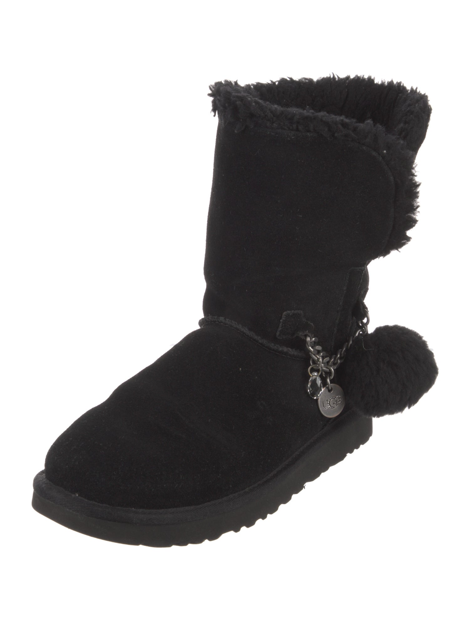 UGG Suede Fur Trim Boots